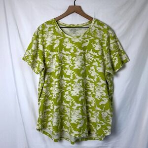 Eddie Bauer Women FreeDry T-Shirt Lime Green Size 2XL Stretch Gorpcore Hiking